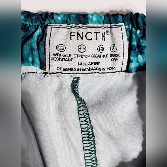 Teal FNCTN Wrinkle Resistant Quick Dry Shorts Boys LG‎ 14 - Picture 2 of 5